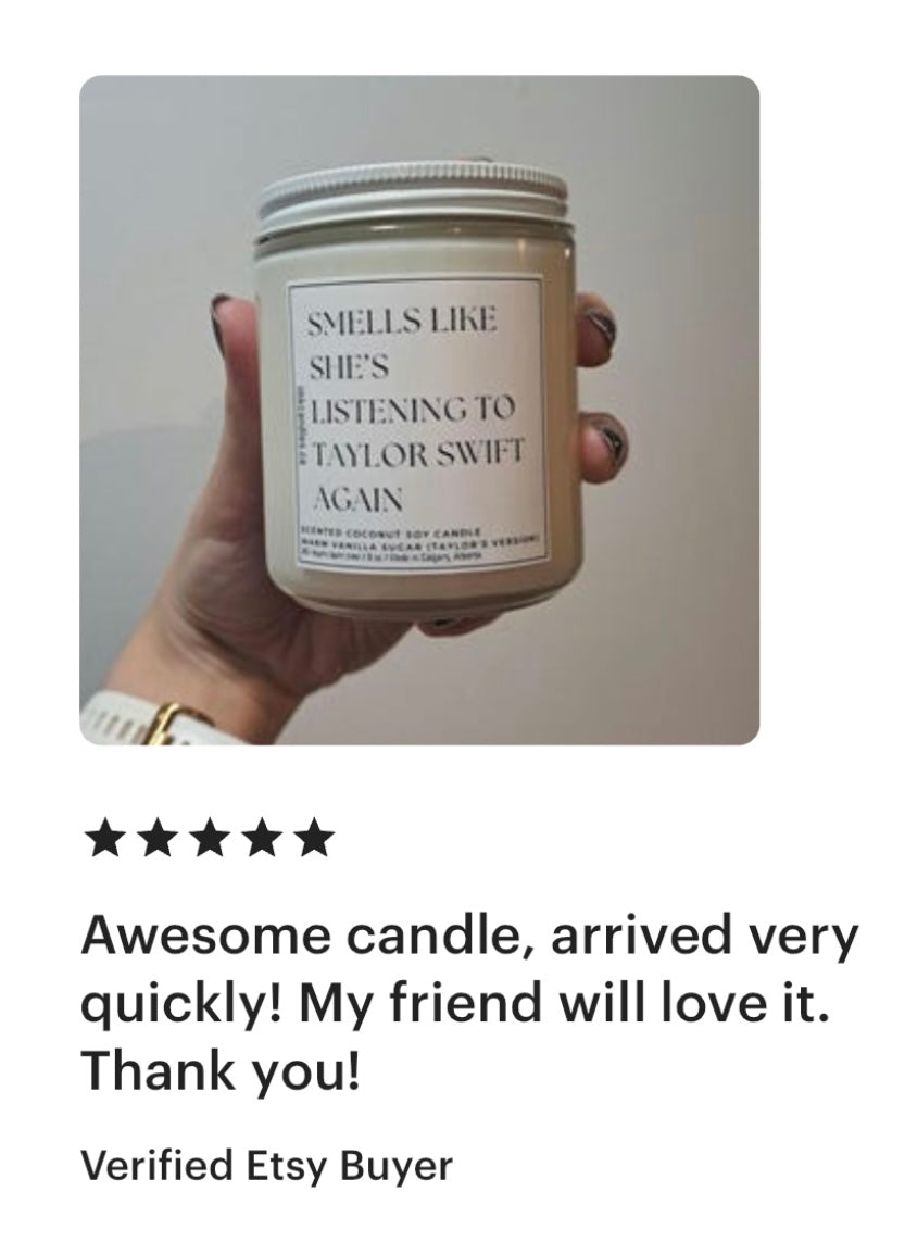 BEST SELLER: TAYLOR SWIFT Scented Candle (40+ different scents) 8oz