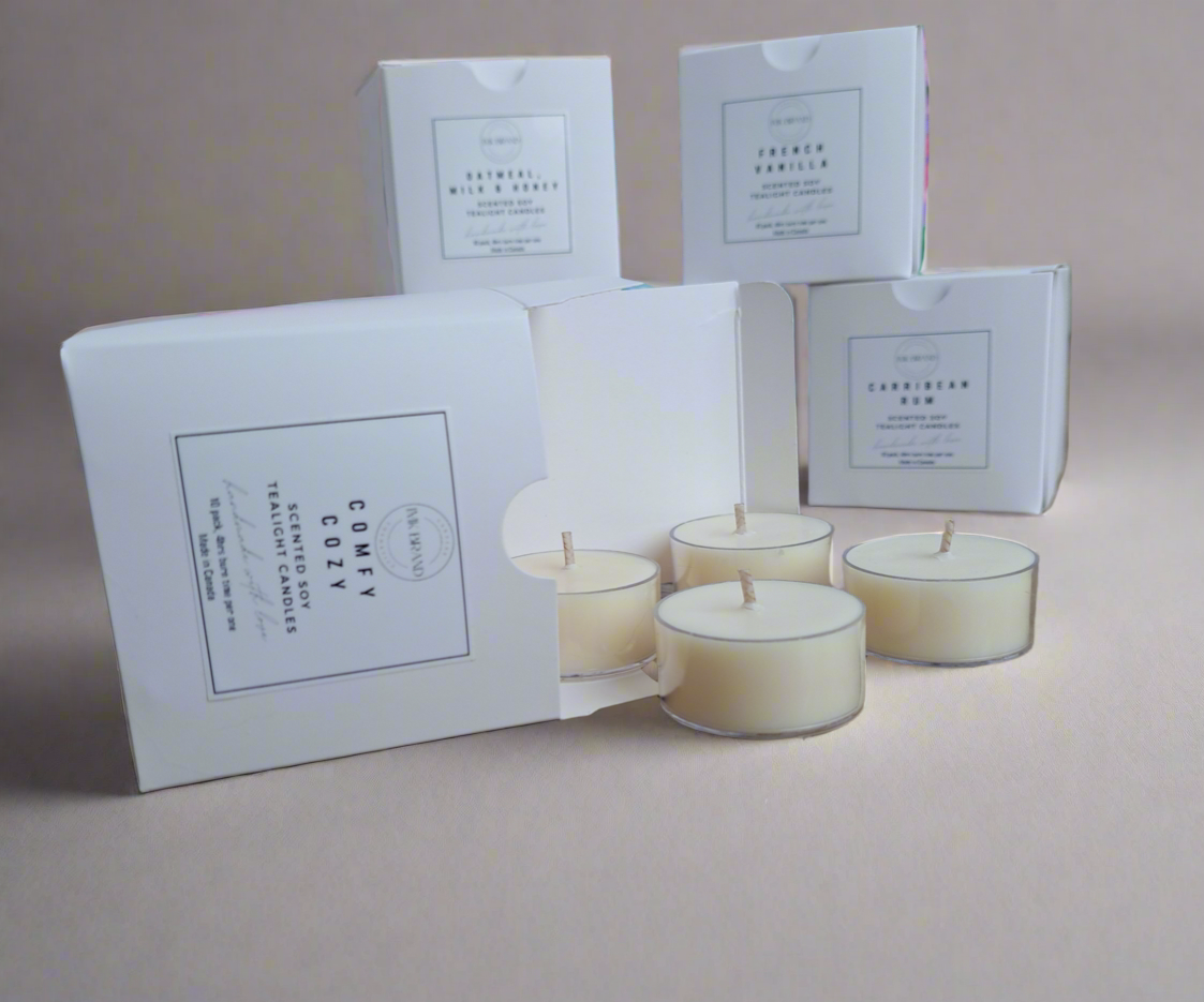 Natural Coconut Soy TEALIGHT Scented Candles 10 pack (40+ different scents) Handmade in Canada