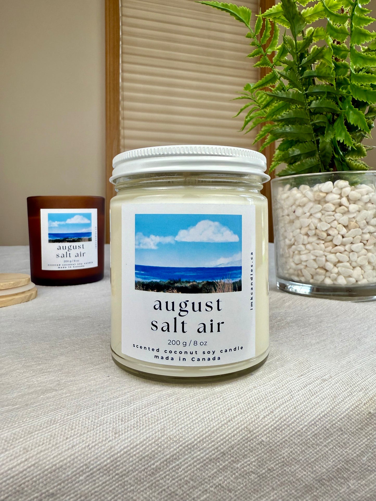 August Salt Air Scented Candle For Swifties| Folklore Reputation Evermore | Coconut Soy Wax | Birthday Gift for Her | Calming Home Decor 8oz