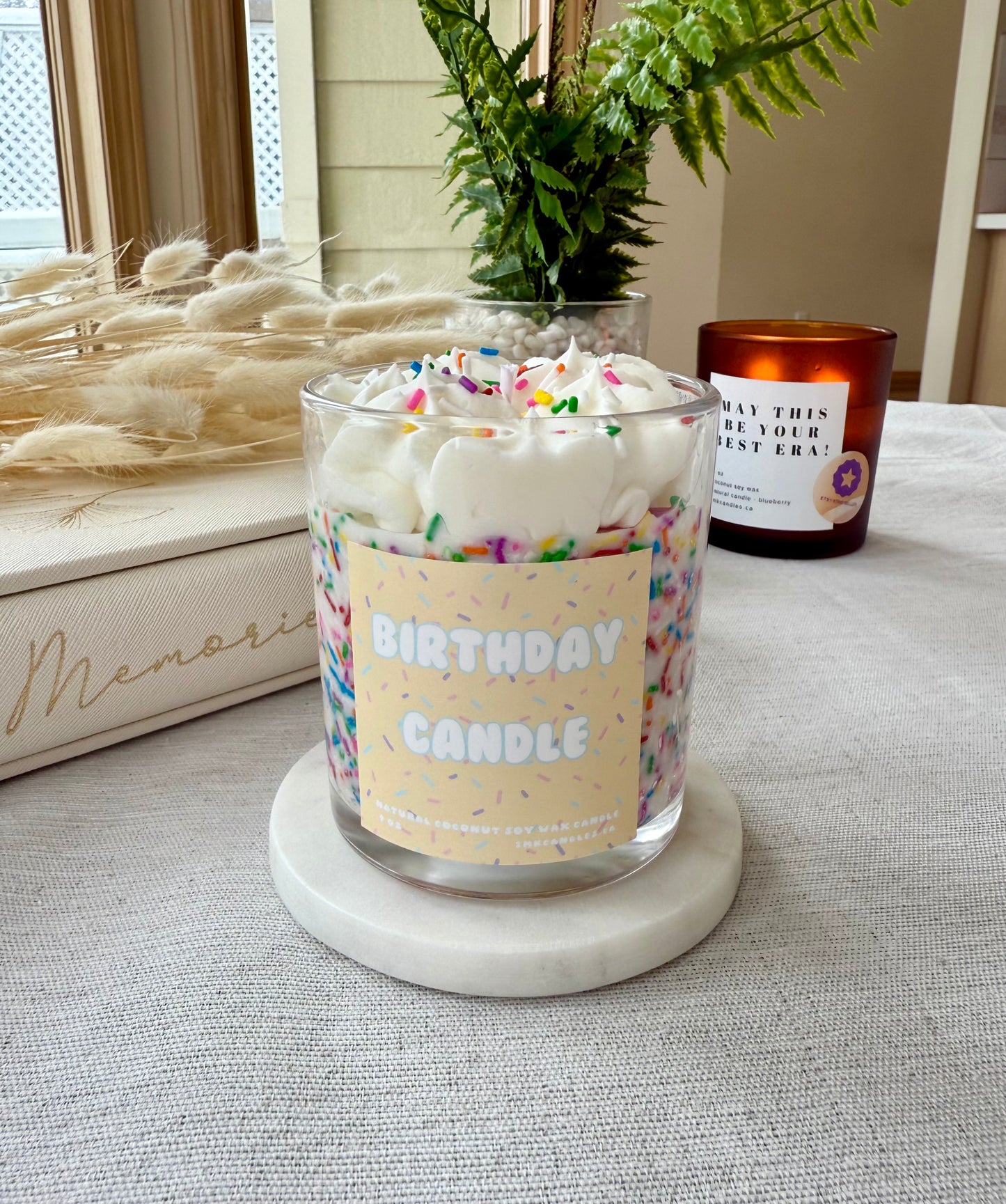 Sprinkles Birthday Cake Candle Handmade with Natural Coconut Soy Wax | Funfetti Candle | Confetti Candle | Rainbow Candle