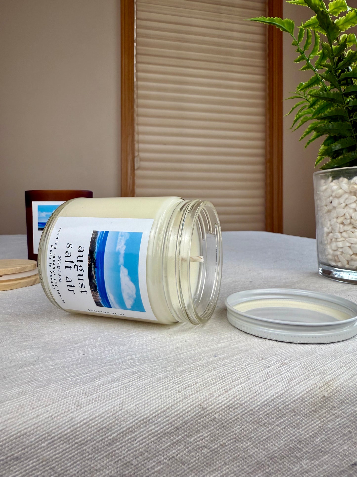 August Salt Air Scented Candle For Swifties| Folklore Reputation Evermore | Coconut Soy Wax | Birthday Gift for Her | Calming Home Decor 8oz