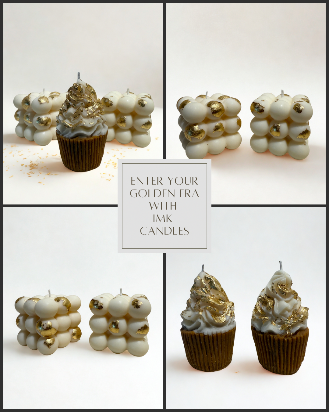 LUXURIOUS BUBBLE CANDLE With Gold Leaves (40+ different scents)