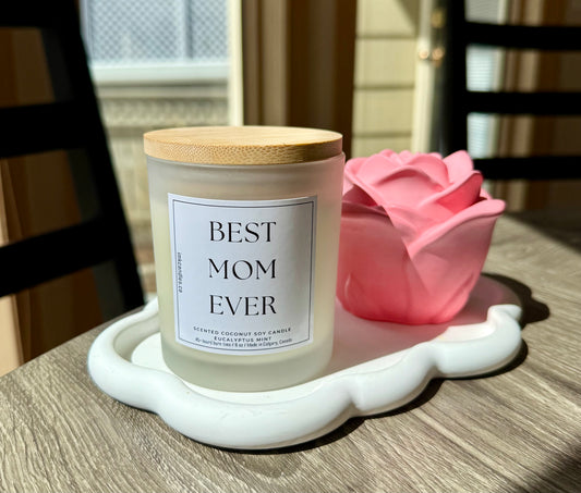 BEST MOM EVER Scented Candle for Mother's Day (40+ different scents) 8oz - made from natural Coconut Soy Wax