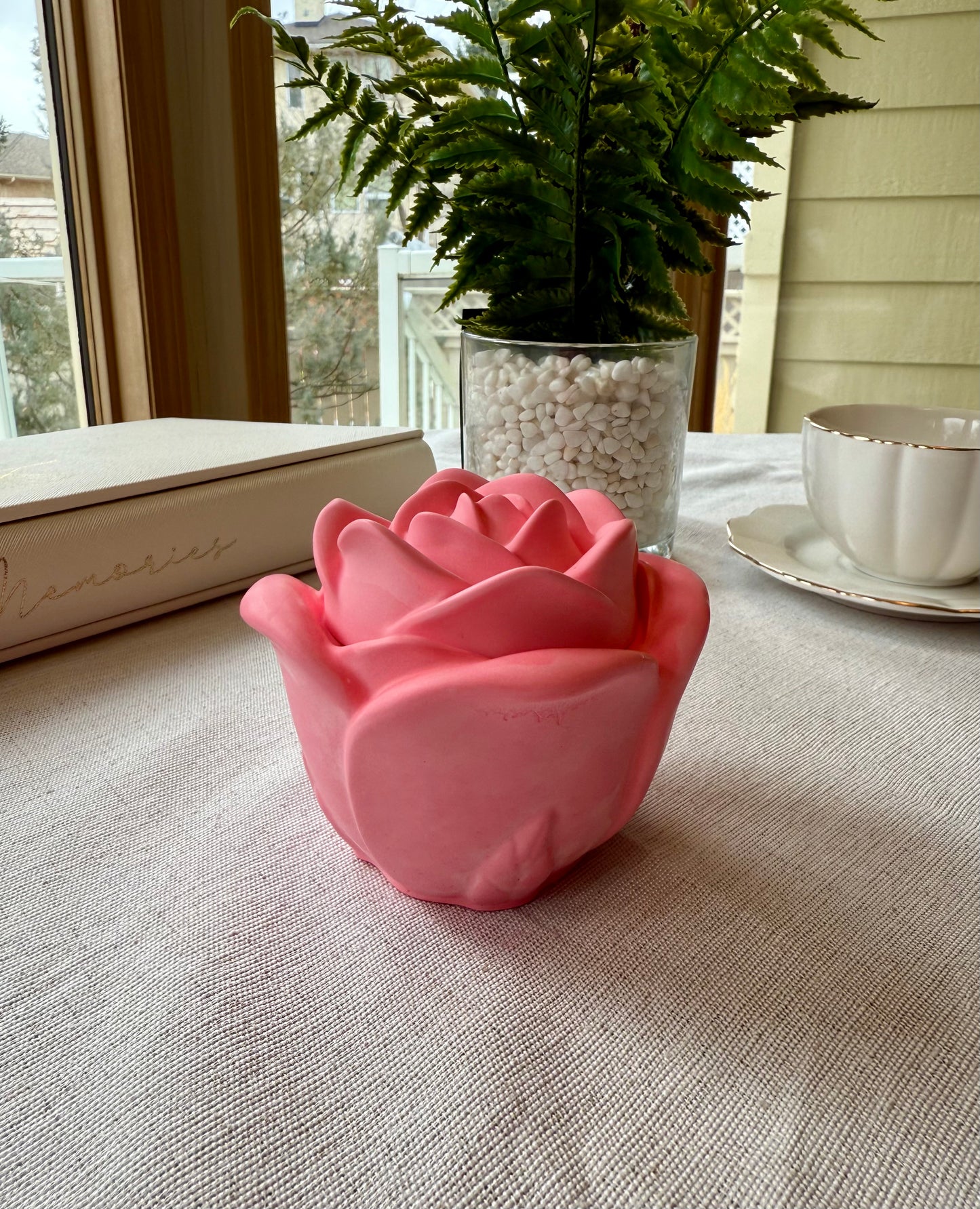 CERAMIC ROSE Scented Candle (30+ different scents)