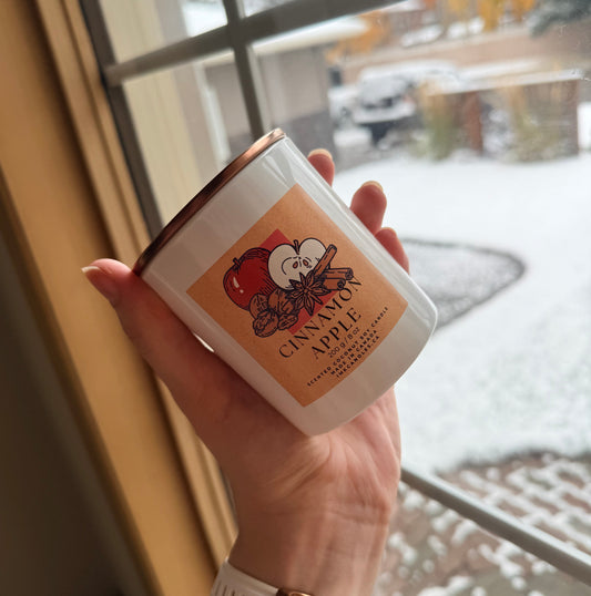 Crackly Wooden Wick Candle 8 oz - made from natural Coconut Soy Wax - Christmas Candle
