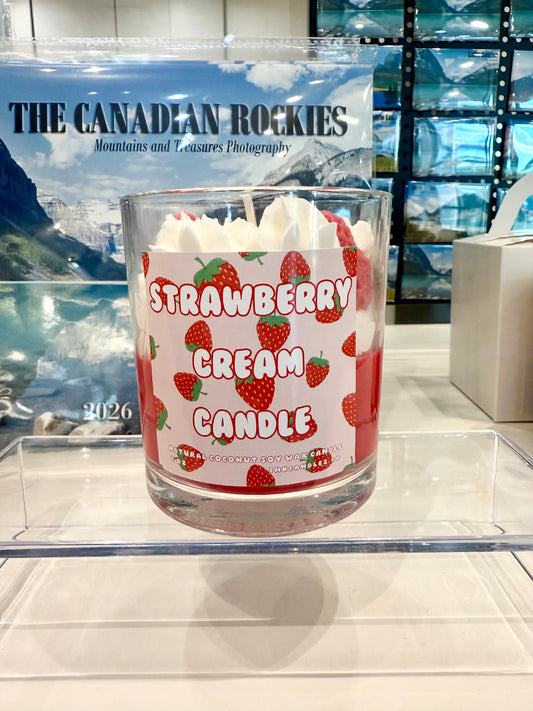 Strawberry Cream Candle Handmade with Natural Wax