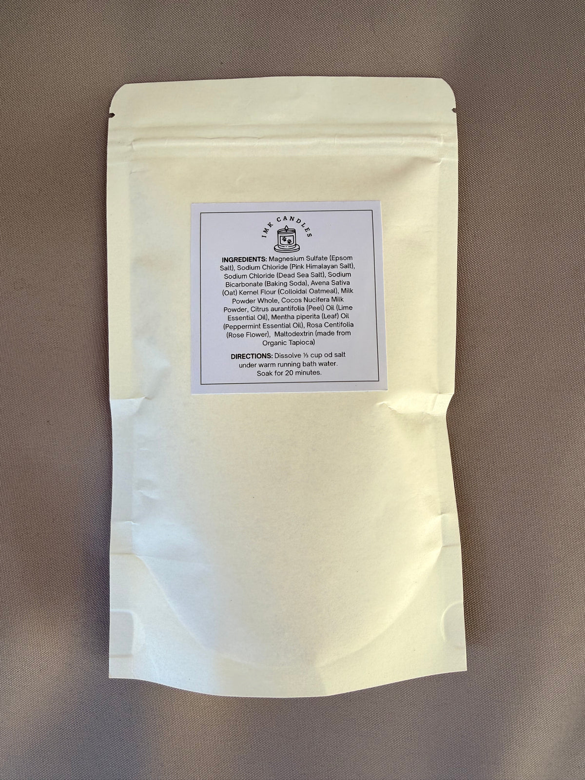 Oatmeal Milk Bath Soak: Lime Peppermint for Sensitive Skin 8.5 oz 240 gm with Epsom Salt, Himalayan and Dead Sea Salt