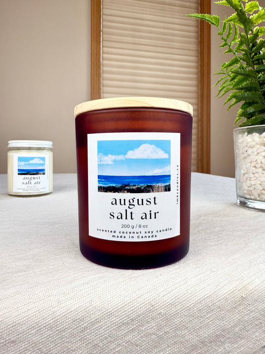 August Salt Air Scented Candle For Swifties| Folklore Reputation Evermore | Coconut Soy Wax | Birthday Gift for Her | Calming Home Decor 8oz